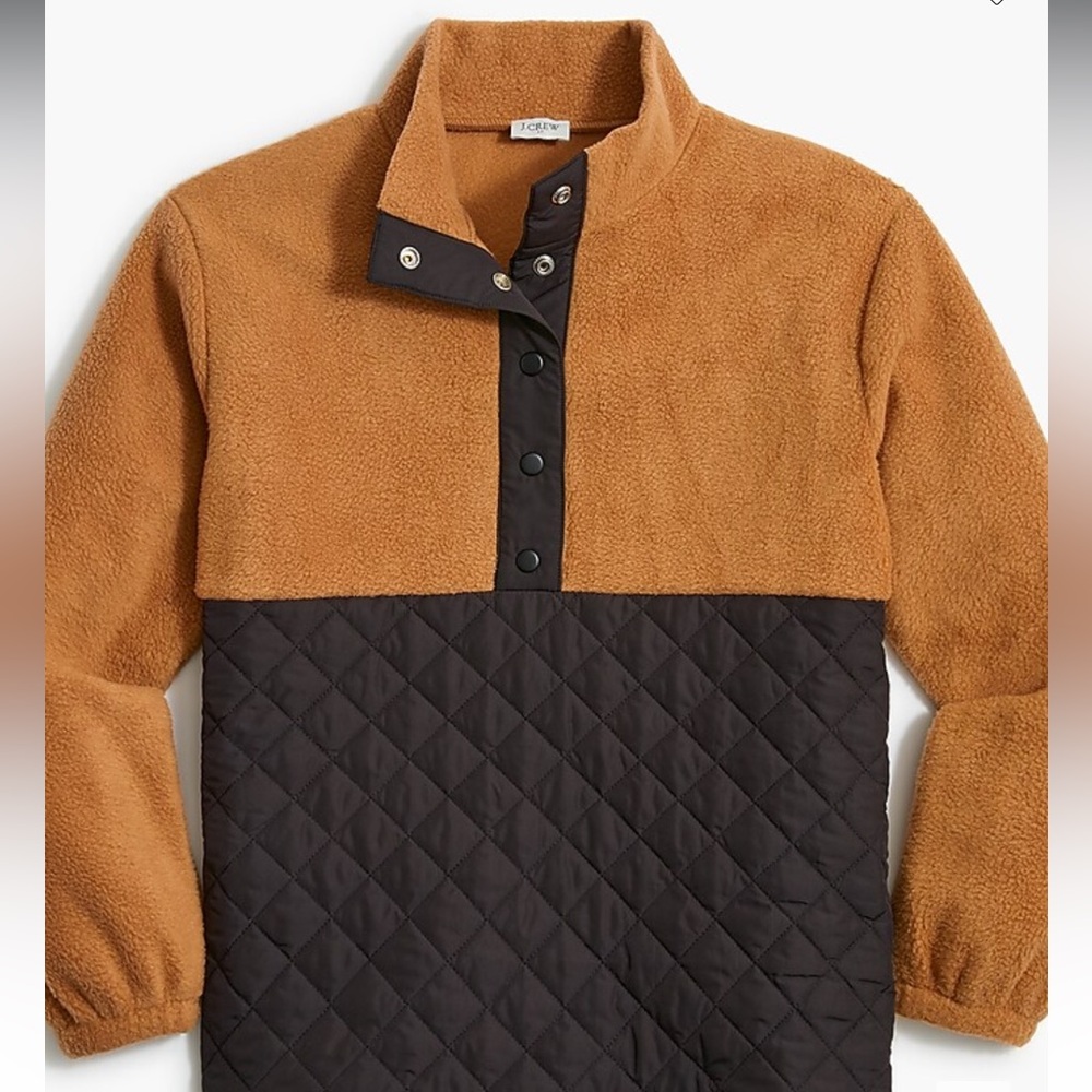 J. Crew Factory Quilted Sherpa Half Zip